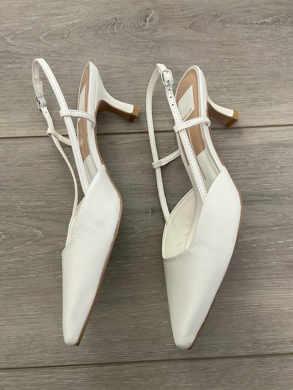 DOLCE VITA Odela Slingback Heels in White Leather Size 8 NEW - Picture 9 of 11